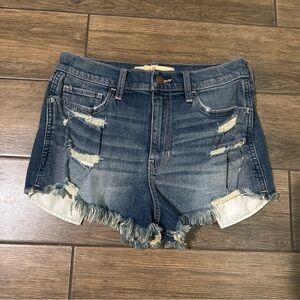 Hollister Shorts Women Size 27 High Rise Vintage Blue Jean Distressed
